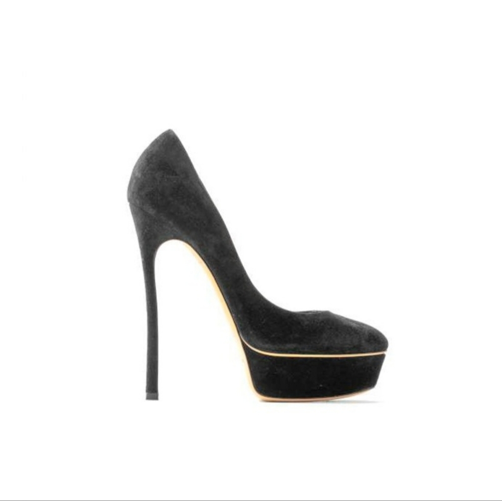 CASADEI Sky High Gray Suede Heels 9